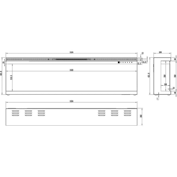 Aflamo Unique 166 cm Elektrischer Kamin