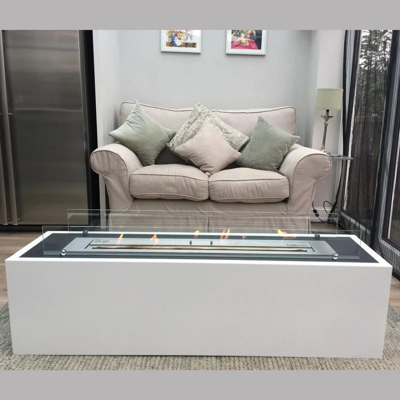Freistehend 130 cm Biokamin - Weiß