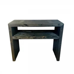 Grilltisch aus schwarzen Brettern – 137 cm mit Oberplatte